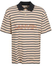 Lanvin - Logo Embroidered Shortsleeved Polo Shirt - Lyst
