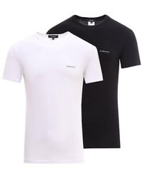 Versace Two Pack Logo Print T-shirt - Black