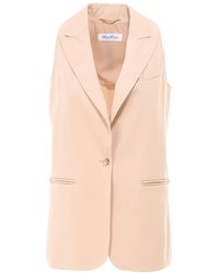 Max Mara Single Breasted Waistcoat - White