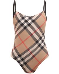 Burberry Vintage Check Swimsuit - Natural
