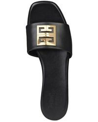 Givenchy 4g Plaque Flat Sandals - Black