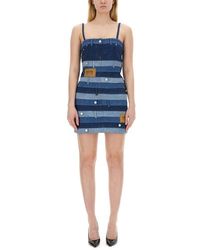 Moschino - Jeans Logo Patch Patchwork Designed Mini Dress - Lyst