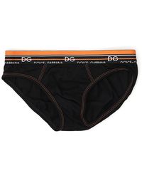 Dolce & Gabbana Logo Embroidered Briefs - Black