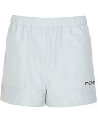 Fendi - Logo Printed Drawstring Shorts - Lyst