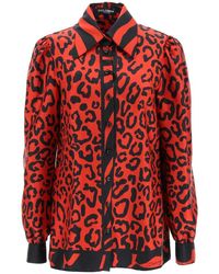 Dolce & Gabbana - Silk Twill Shirt With Leopard And Zebra Print - Lyst