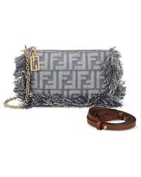 Fendi - Baguette Ff Jacquard Fringed Pouch - Lyst