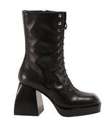 NODALETO - Lace-up Block-heel Boots - Lyst