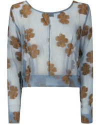 Dries Van Noten - Floral-embroidered Long-sleeved Top - Lyst