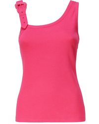 Versace - Buckle-embellished Ribbed Tank Top - Lyst