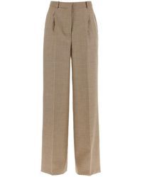 MSGM - Wide Leg Pants With Check Motif - Lyst