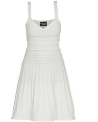 Boutique Moschino V-neck Flared Dress - White