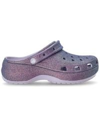 Crocs™ - Classic Platform Iridescent Glitter Clogs - Lyst