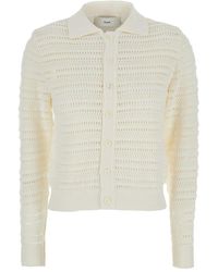 DUNST - Cardigan With Spread Collar - Lyst