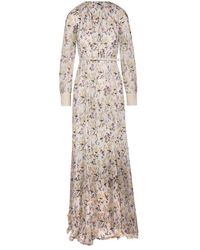 Max Mara - Floral Printed Long-sleeved Dress - Lyst