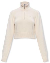 adidas Originals - Cropped Sweater With Standing Collar - Lyst