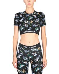 Rabanne - Cropped Top With Floral Pattern - Lyst