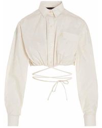ANDREA ADAMO - Long-sleeved Cropped Shirt - Lyst