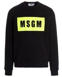 MSGM - Logo Printed Crewneck Sweatshirt - Lyst