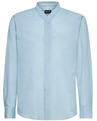 Giorgio Armani - Seersucker Cotton Shirt - Lyst