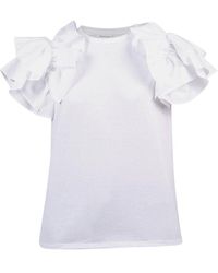 Alexander McQueen - Ruffled T-shirt 42 Cotton - Lyst