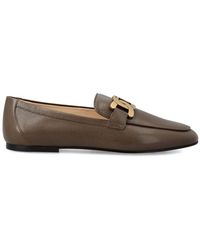 Tod's - Chain-strap Round Toe Loafers - Lyst