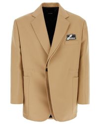 we11done - Logo Patch Twill Blazer - Lyst
