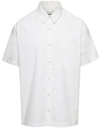 Nanushka - 'Adam' Short Sleeve Shirt With Tonal Letter Embroidery - Lyst