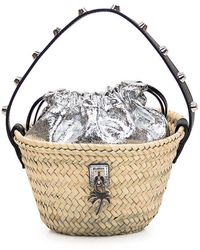 Palm Angels - Palm Plaque Drawstring Basket Bag - Lyst