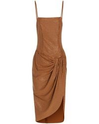 GIUSEPPE DI MORABITO - Draped All-over Embellished Midi Dress - Lyst