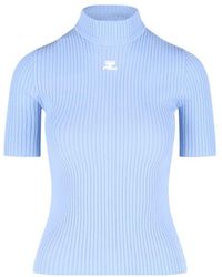 Courreges - Logo Ribbed Top - Lyst