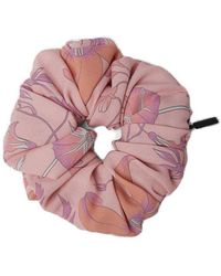 Balenciaga Xxl Floral Print Scrunchie - Pink