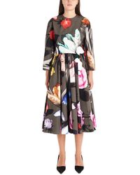 Prada Floral Print Flared Dress - Multicolor