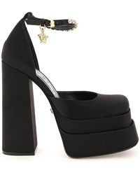 satin platforms versace