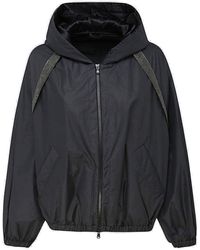 Brunello Cucinelli Monili Detailed Lightweight Zipped Jacket - Black