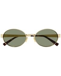Saint Laurent - Oval Frame Sunglasses - Lyst