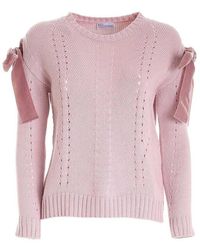 RED Valentino Redvalentino Bow-detailed Jumper - Pink