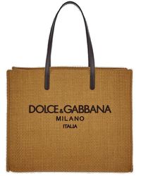 Dolce & Gabbana Logo-embroidered Top Handle Bag - Brown
