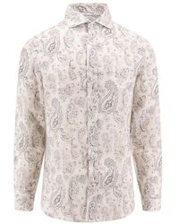 Brunello Cucinelli - Paisley-printed Long Sleeevd Shirt - Lyst
