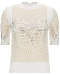 Ermanno Scervino - Embellished Knit T-shirt - Lyst