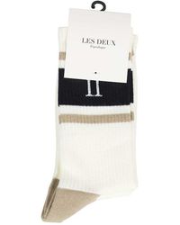 Les Deux - William Logo Cotton Blend Crew Socks - Lyst