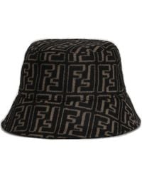 Fendi - Logo Printed Raffia Bucket Hat - Lyst