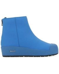 Bally Guard Logo Plaque Round Toe Ankle Boots - Blue