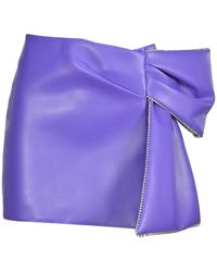 Area Draped Bow Mini Skirt - Purple