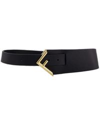 Fendi - Logo Plaque Buckle Asymmetric Belt - Lyst