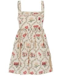 Agua Bendita - Barbara Short Dress With All-Over Floral Embroidery - Lyst