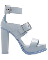 Alexander McQueen Buckle Straps Heeled Sandals - White