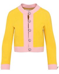 Valentino - Crepe Couture Button Embellished Crewneck Blazer - Lyst