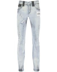 Dolce & Gabbana - Re Edition Jeans With Leather Detailing - Lyst