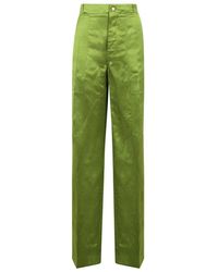 Tom Ford Satin Wide-leg Tailored Trousers - Green