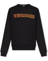 Versace - Black Sweatshirt With Logo - Lyst